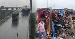 পদ্মা সেতুর ঢালে ভয়াবহ দুর্ঘটনা, কয়েক চক্কর দিয়ে উল্টে গেল বাস