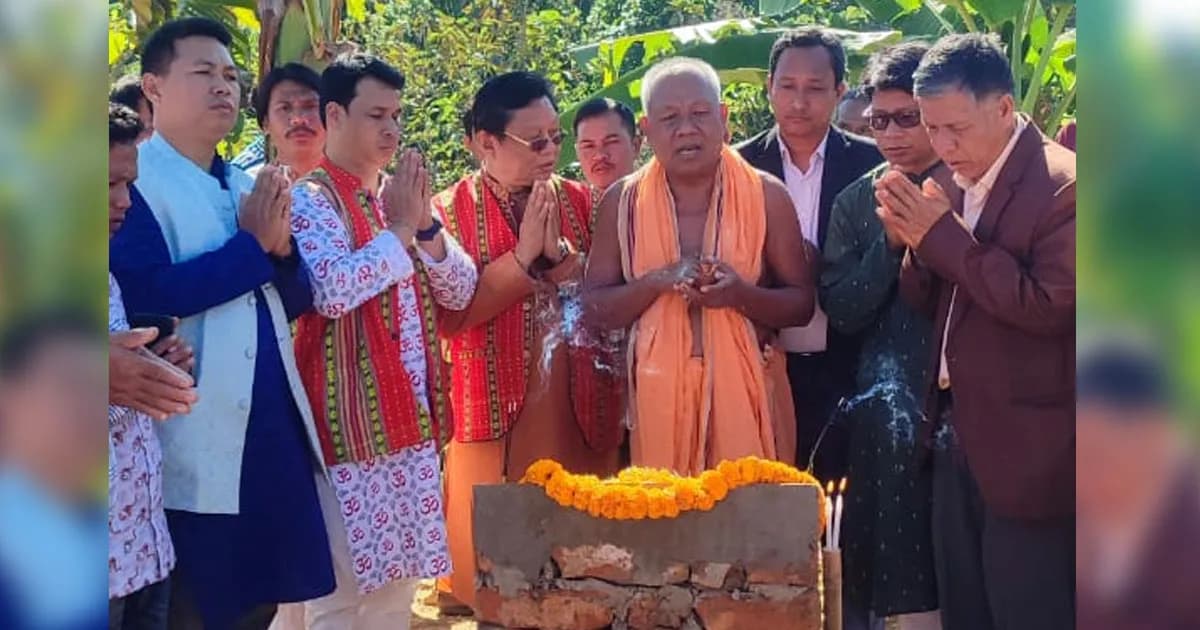 খাগড়াছড়িতে ত্রিলোচনেশ্বর শিব মন্দিরের ভিত্তিপ্রস্তর স্থাপন