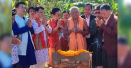 খাগড়াছড়িতে ত্রিলোচনেশ্বর শিব মন্দিরের ভিত্তিপ্রস্তর স্থাপন