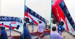 বাস উল্টে নদীতে : ৪ মরদেহ উদ্ধার, নিখোঁজ ৪৫