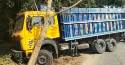 মহেশপুরে ট্রাকের ধাক্কায় সেনাবাহিনীর টহল গাড়ি খাদে