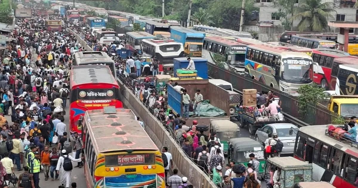 ঈদযাত্রায় ভোগান্তি: ঢাকা-টাঙ্গাইল মহাসড়কে ২১ কিলোমিটার যানজট