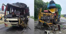 ভেড়ামারায় মহাসড়কে শ্যামলী পরিবহন ও ট্রাকের মুখোমুখি সংঘর্ষে নিহত ১