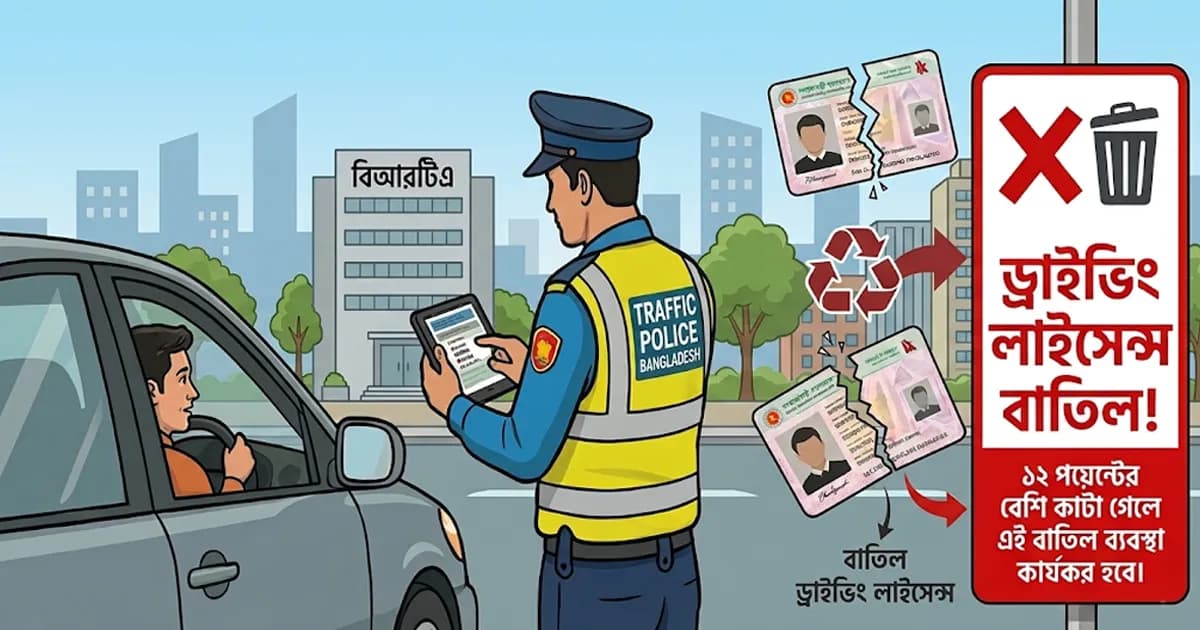ট্রাফিক আইন ভাঙলেই পয়েন্ট কাটা, বাতিল হবে ড্রাইভিং লাইসেন্স