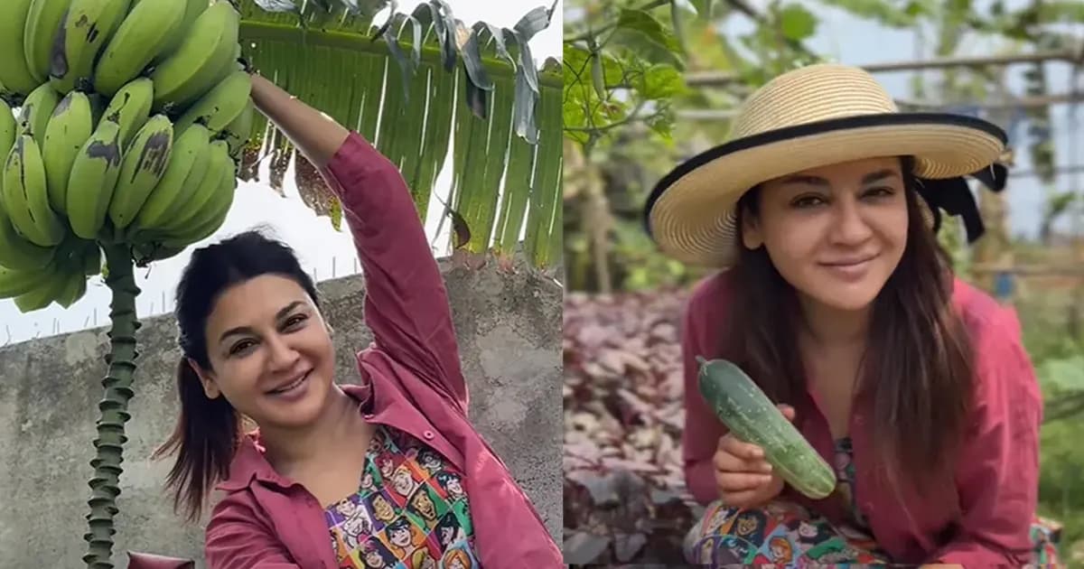 নিজের বাগানের ফসল তুলতে উচ্ছ্বাসে ভাসলেন জয়া আহসান