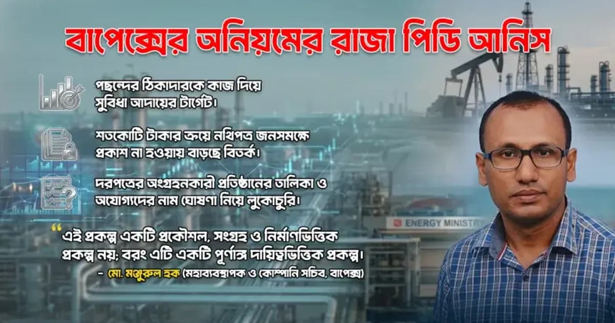 রিগ টেন্ডার জালিয়াতির : বাপেক্সের অনিয়মের রাজা পিডি আনিস