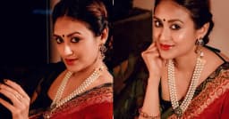 শাড়ির সৌন্দর্যে মুগ্ধতা ছড়ালেন কুসুম শিকদার