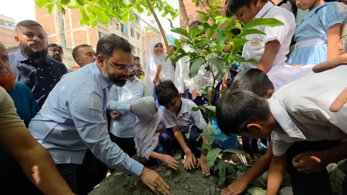 শিক্ষার্থীদের নিয়ে গাছ লাগালেন আমিনুল হক, দিলেন পরিবেশ রক্ষার বার্তা