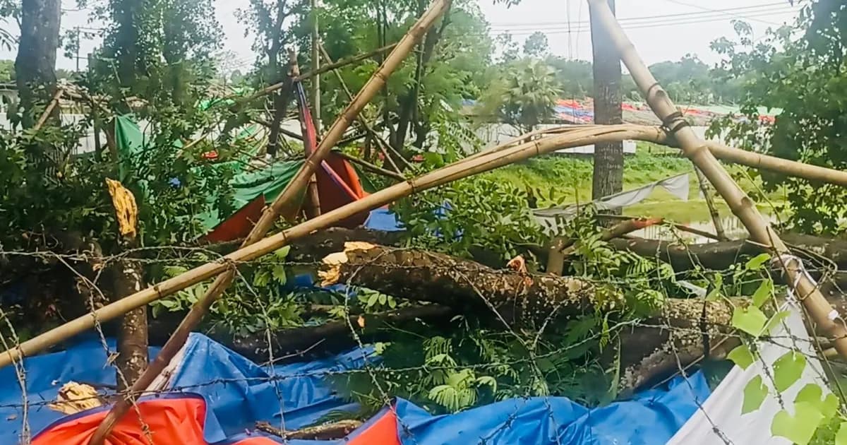 তীব্র ঝড় থেকে বাঁচতে তাবুর নিচে আশ্রয়, শেষ রক্ষা হলো না শ্রমিক নেতার