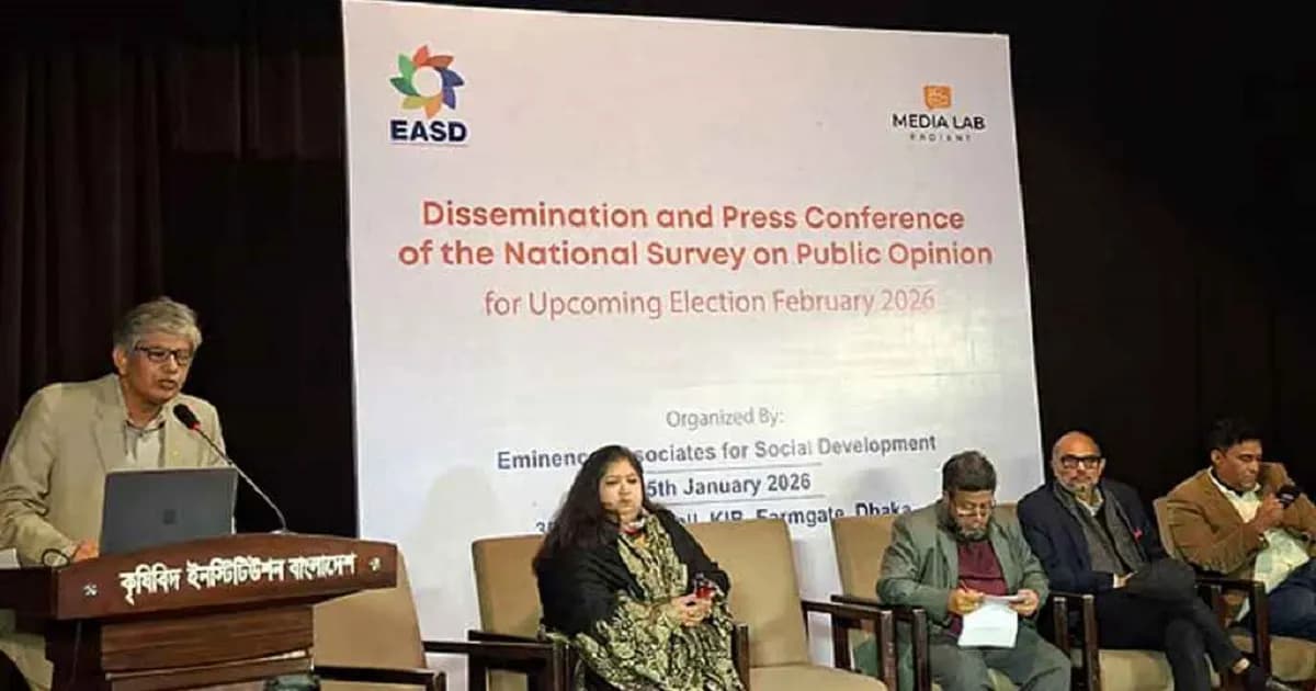 বিএনপিকেই ক্ষমতায় দেখতে চায় ৭০ শতাংশ ভোটার: ইএএসডির জরিপ