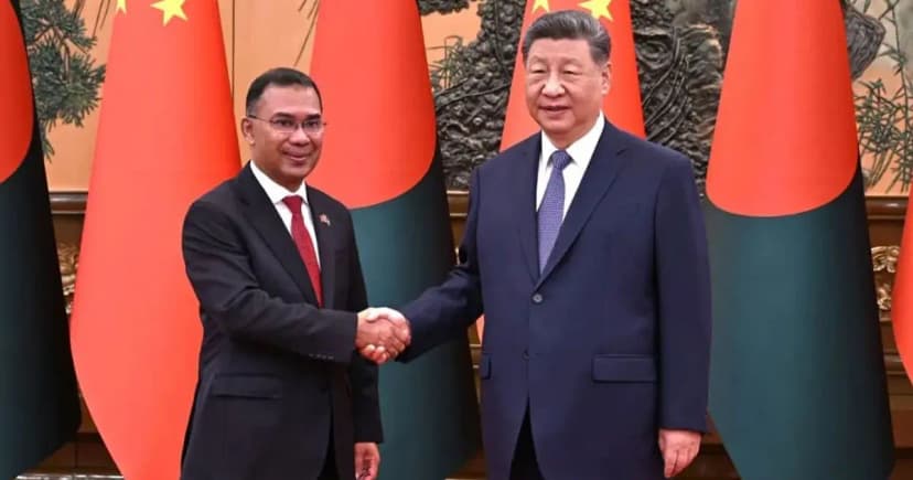 চীনের প্রেসিডেন্ট শি জিনপিংয়ের সঙ্গে প্রধানমন্ত্রী তারেক রহমানের বৈঠক
