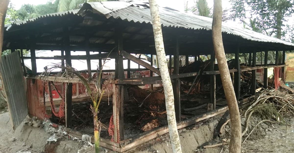 গলাচিপায় পূর্ব শত্রুতার জেরে পোল্ট্রি ফার্মে আগুন