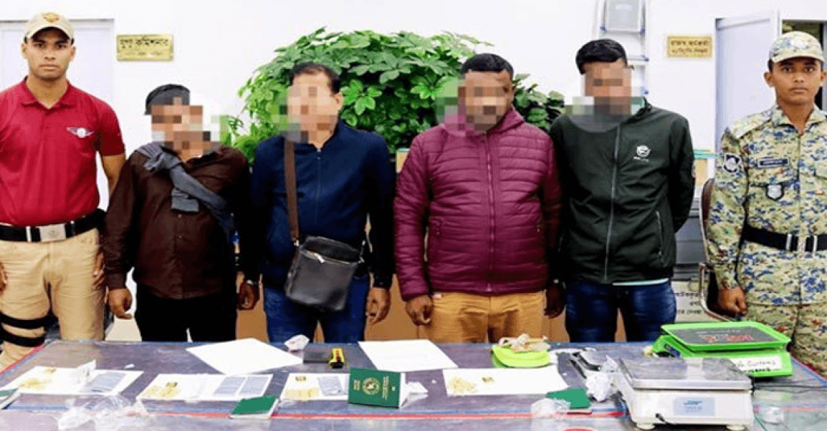 শাহজালালে চার যাত্রীর কাছে মিললো পৌনে দুই কোটি টাকার সোনা