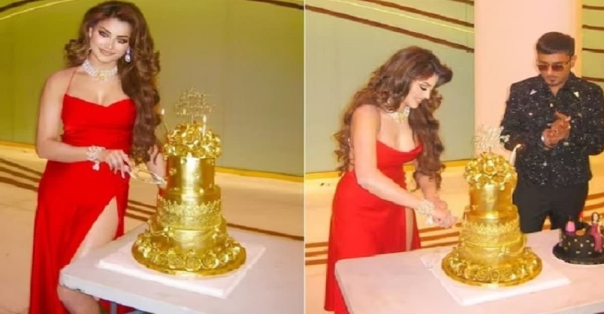 আবারও সোনায় মোড়ানো কেক কেটে তুমুল সমালোচনার মুখে উর্বশী!