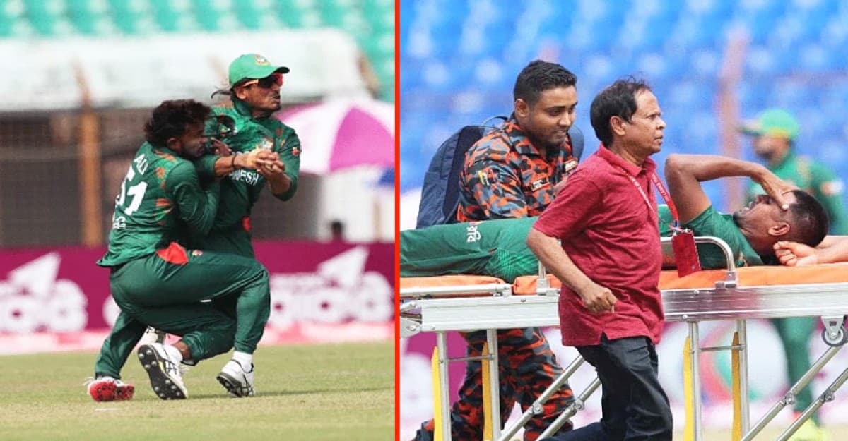 স্ট্রেচারে মাঠ ছাড়লেন জাকের ও মুস্তাফিজ