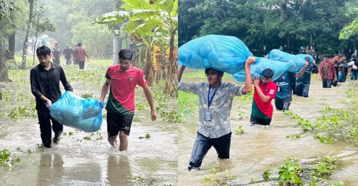 বন্যার্তদের পাশে দাঁড়াতে নোবিপ্রবি শিক্ষার্থীদের উদ্যোগ