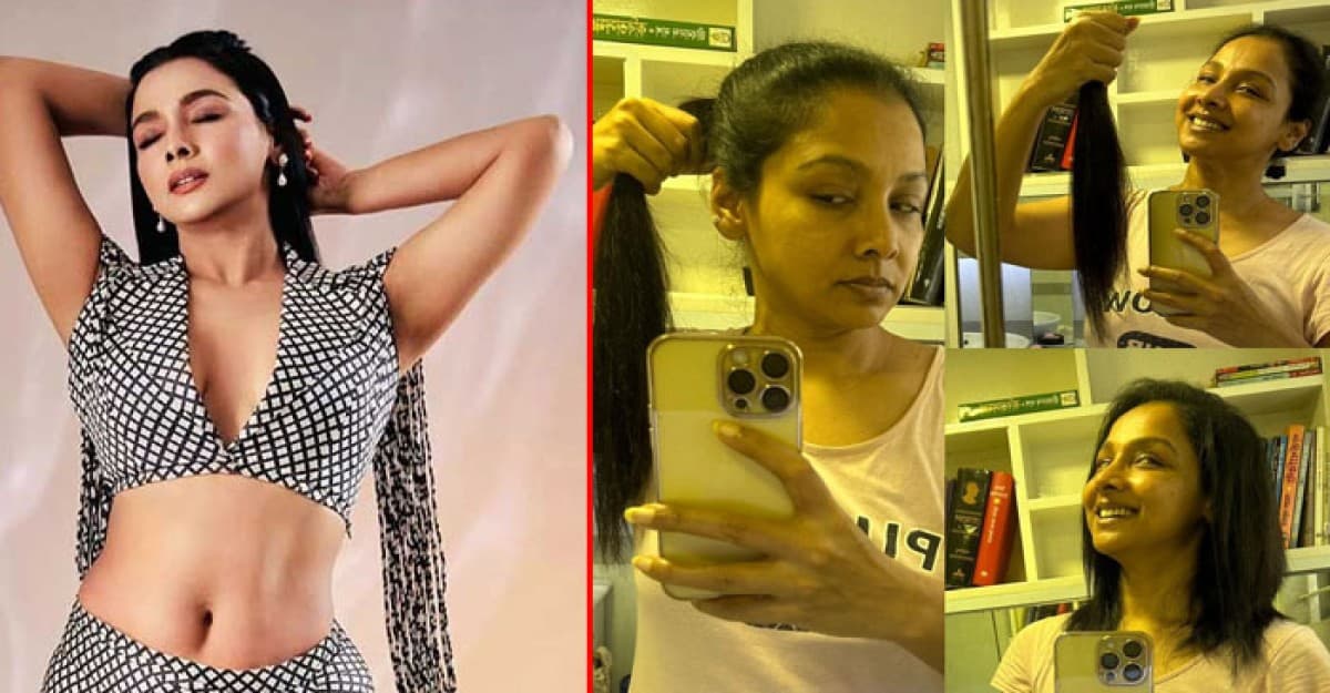 যে কারণে বটি দিয়ে চুল কাটেন রুনা খান