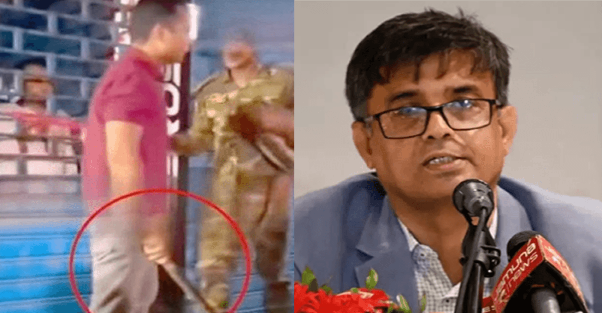 মেরুন রঙের টি-শার্ট পরা যুবক পুলিশ কনস্টেবল: প্রেস সচিব