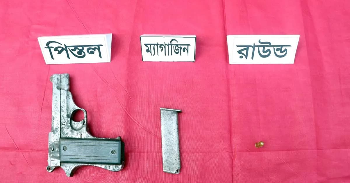 লালমনিরহাটে বিজিবির অভিযানে পিস্তল ও গুলি উদ্ধার