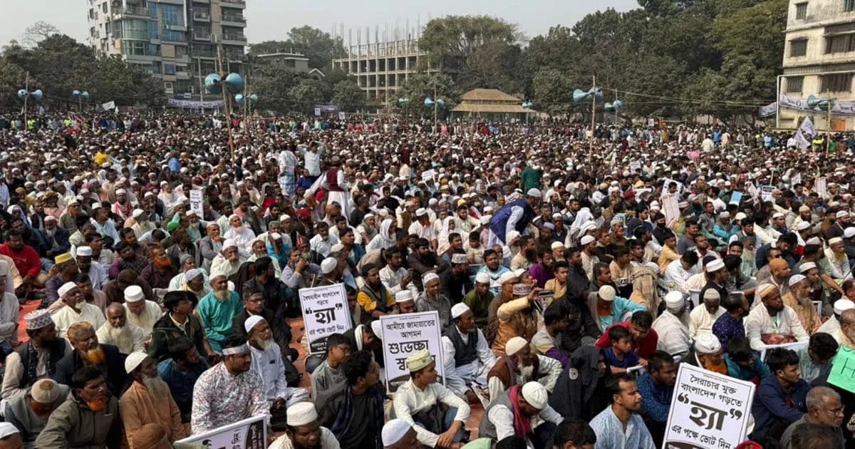 বগুড়ায় জামায়াতের জনসভায় জনস্রোত, কানায় কানায় পূর্ণ মাঠ