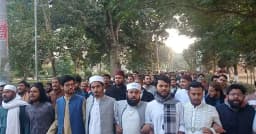 ওসমান হাদির উপর হামলার প্রতিবাদে রাবি’তে বিক্ষোভ মিছিল