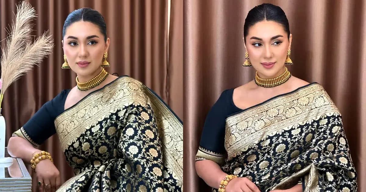 অপু বিশ্বাসের নতুন লুক, কালো শাড়িতে মুগ্ধ ভক্তরা