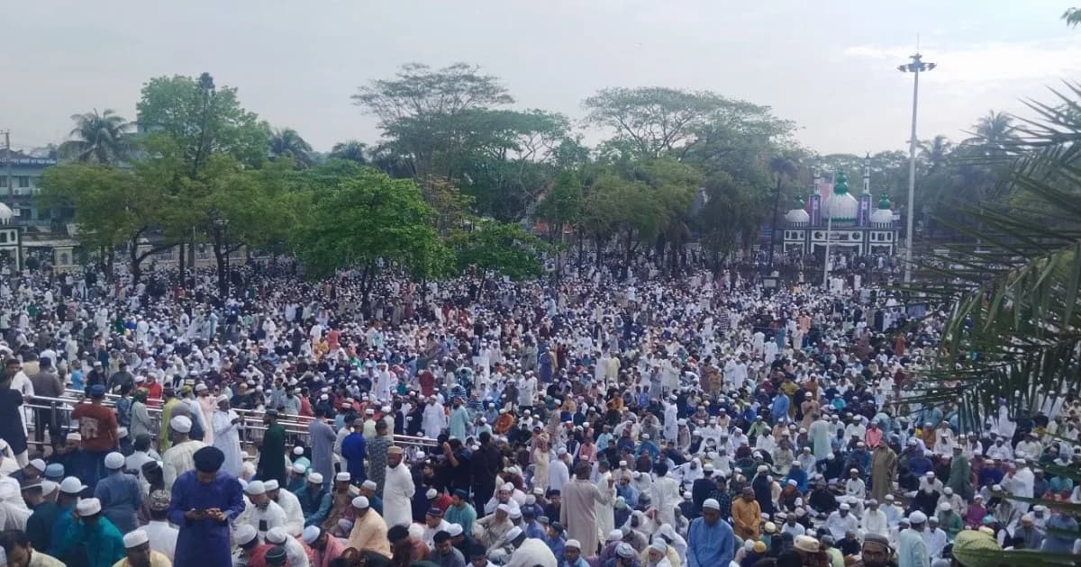 সিলেটের শাহী ঈদগাহে উদযাপিত হলো ঈদুল ফিতরের প্রধান জামাত