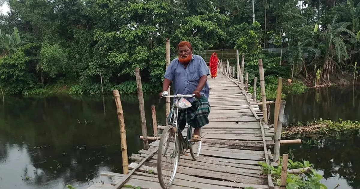 ঝুঁকিপূর্ণ কাঠের সেতুতে দুর্ভোগ, বিপাকে সাত হাজার মানুষ