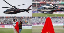 হেলিকপ্টারে মিরপুরে এলো হীরাখচিত বিপিএল ট্রফি