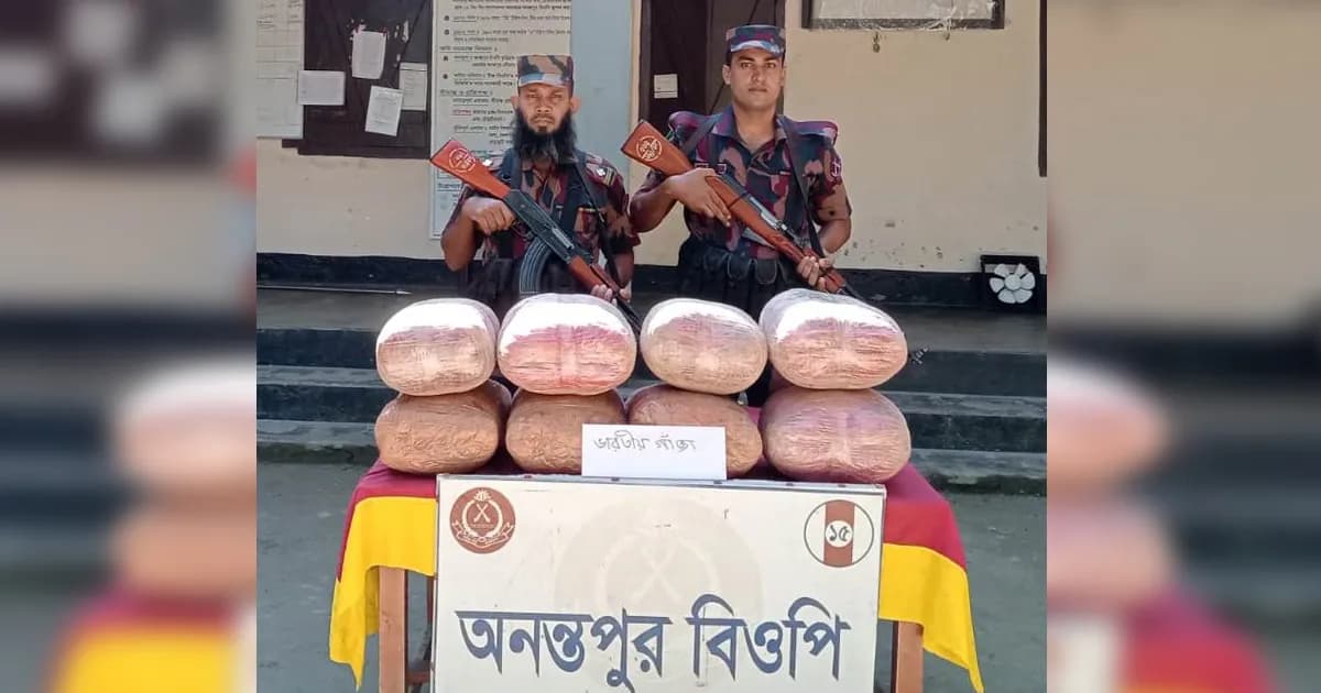 লালমনিরহাট সীমান্তে ভারতীয় গাঁজা জব্দ
