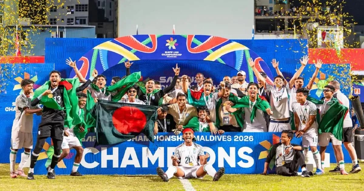 সাফ অনূর্ধ্ব-২০ চ্যাম্পিয়ন বাংলাদেশ দলের সংবর্ধনা হাতিরঝিলে