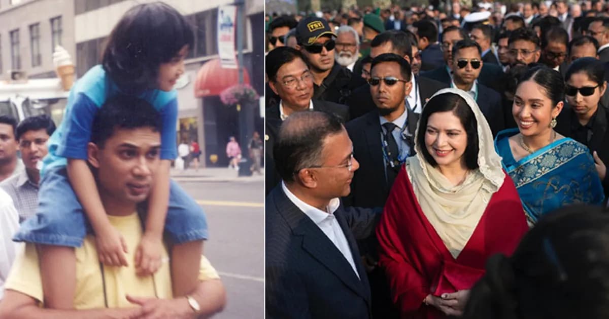 বাবার কাঁধে চড়ে আছেন জাইমা, জানালেন না বলা কথা