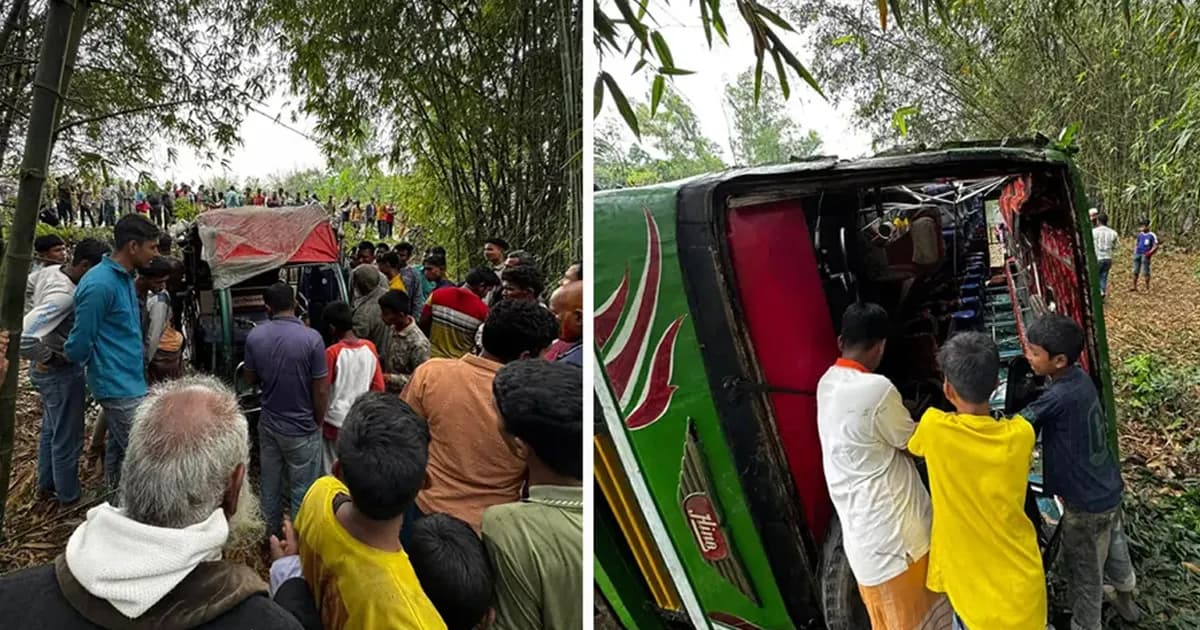 নীলফামারীতে বাস-ট্রাক-অটোরিকশার ত্রিমুখী সংঘর্ষ, আহত অন্তত ১২