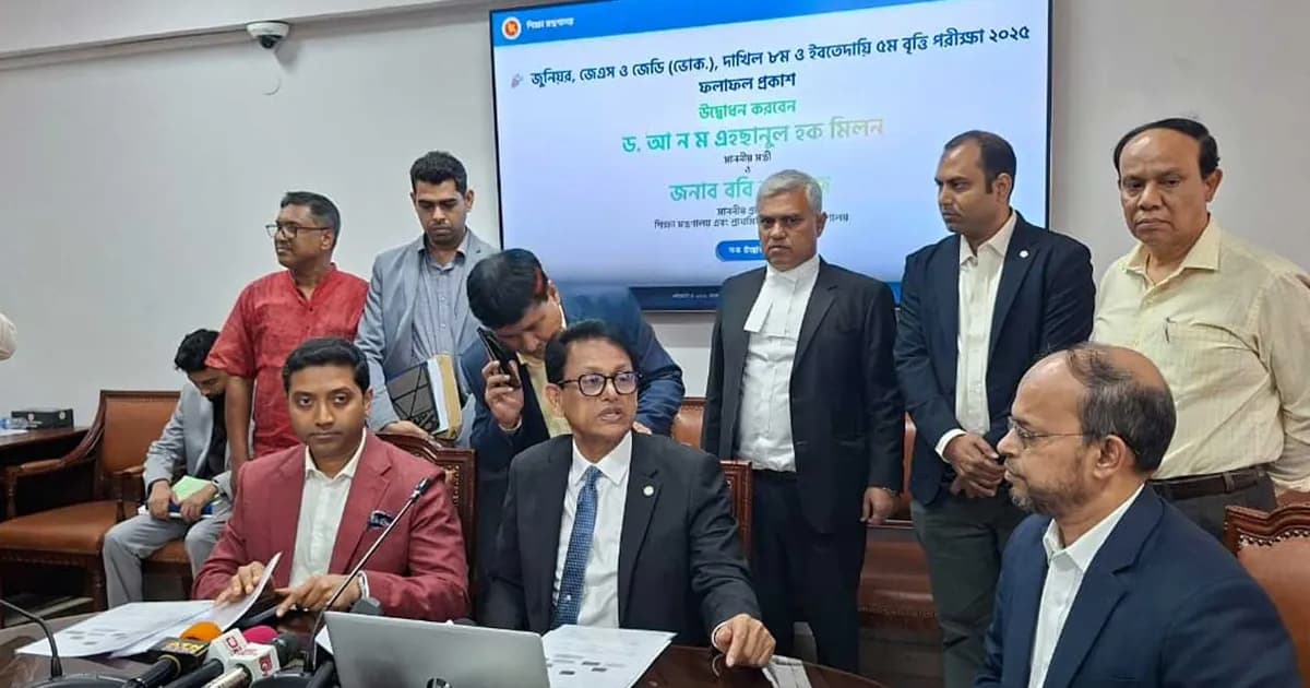 জুনিয়র বৃত্তি পরীক্ষার ফল প্রকাশ, নির্বাচিত ৪৬২০০ জন