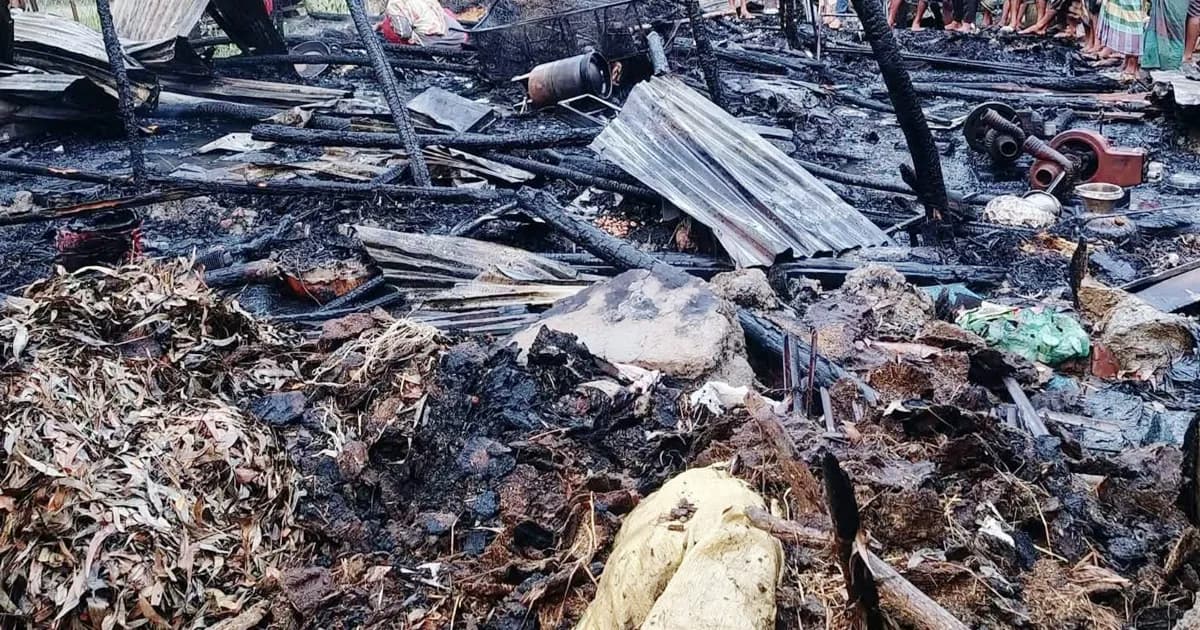 পেকুয়ায় ভয়াবহ আগুনে দিনমজুরের বসতঘর পুড়ে ছাই