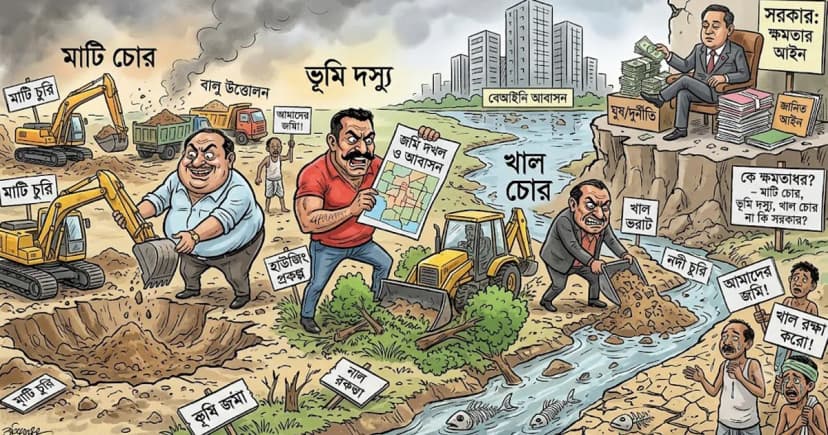 কে ক্ষমতাধর মাটি চোর, ভূমি দস্যু, খাল চোর না কি সরকার?