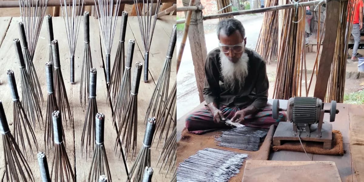 শ্রীনগরে বর্ষায় মাছ শিকারে বেড়েছে টেঁটার চাহিদা