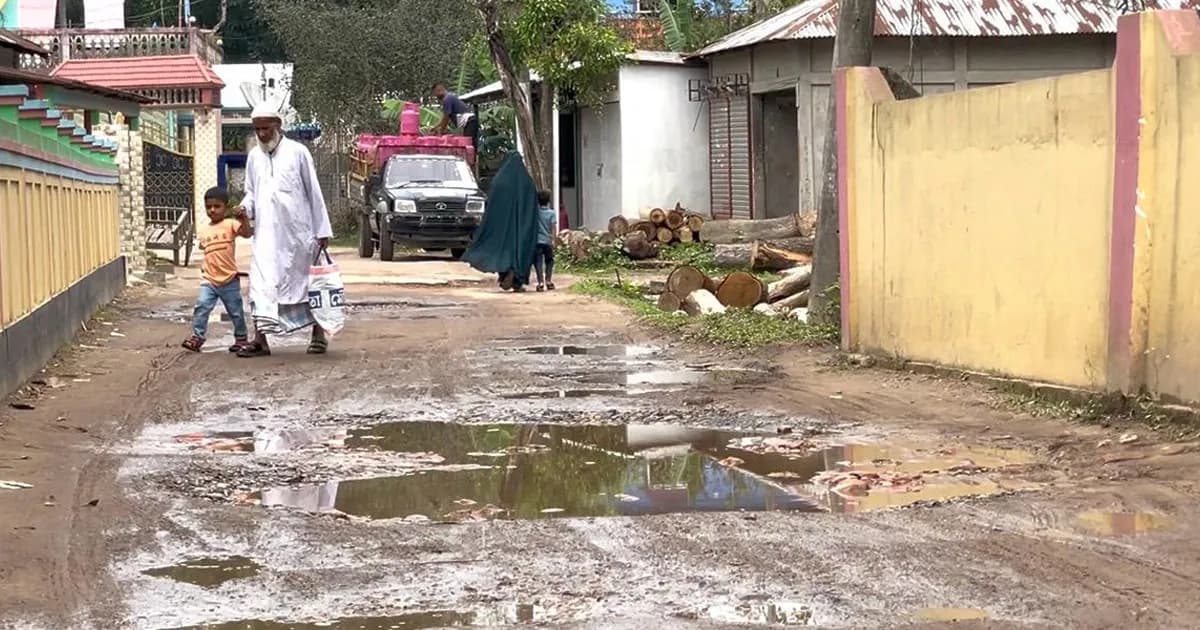 কুলাউড়ার পীরের বাজার–হিংগাজিয়া সড়ক বেহাল, দ্রুত সংস্কারের দাবি