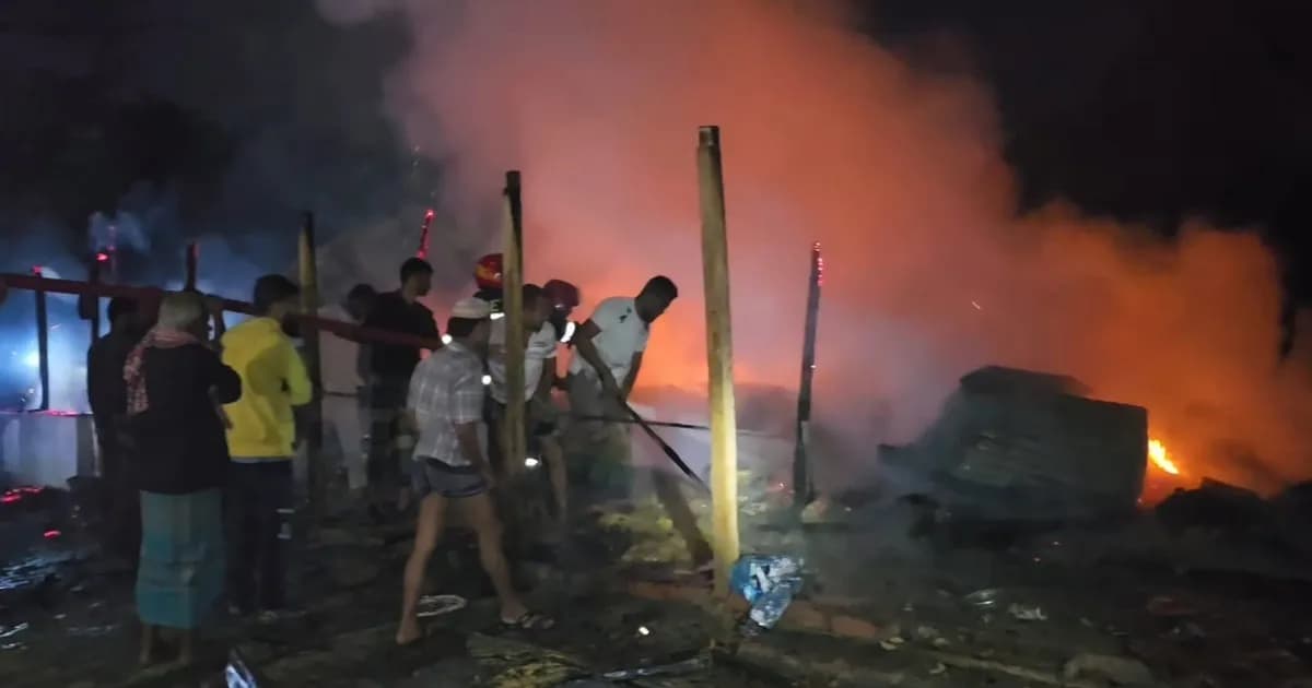 নলছিটিতে ভয়াবহ অগ্নিকাণ্ড, ৬ দোকান পুড়ে ছাই