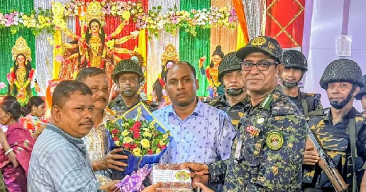 মৌলভীবাজারে পূজামণ্ডপ পরিদর্শন করলেন উপ মহাপরিচালক