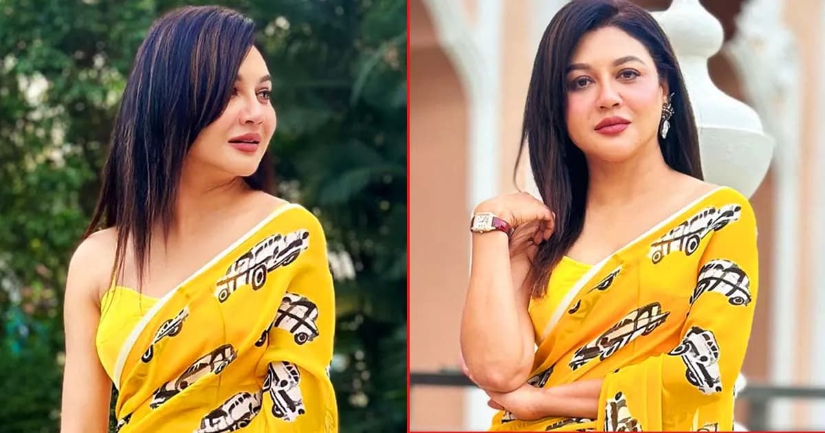 হলুদ শাড়িতে নজর কাড়লেন জয়া আহসান