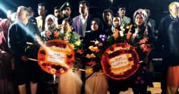 বিরামপুরে একুশের প্রথম প্রহরে শহীদ মিনারে পুষ্পস্তবক অর্পণ