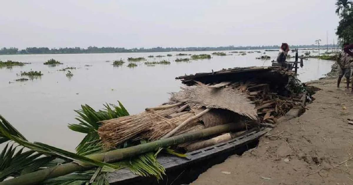 কুড়িগ্রামে চার নদীর তীব্র ভাঙন, বাড়ছে বন্যার আশঙ্কা