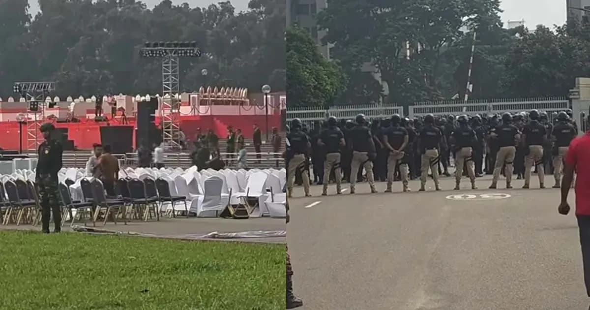 পুরো সংসদ ভবন ঘিরে রেখেছে আইনশৃঙ্খলা রক্ষাকারী বাহিনী
