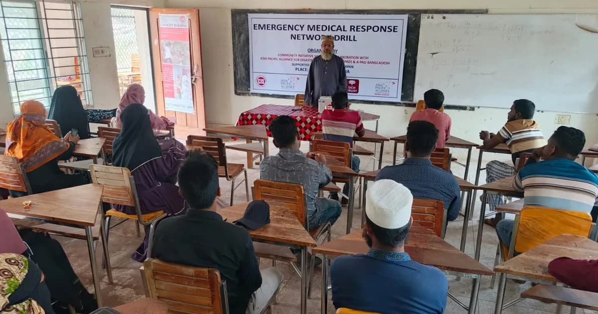 শরণখোলায় সি আই এস এর উদ্যোগে জরুরি চিকিৎসা প্রতিক্রিয়া নেটওয়ার্ক ড্রিল