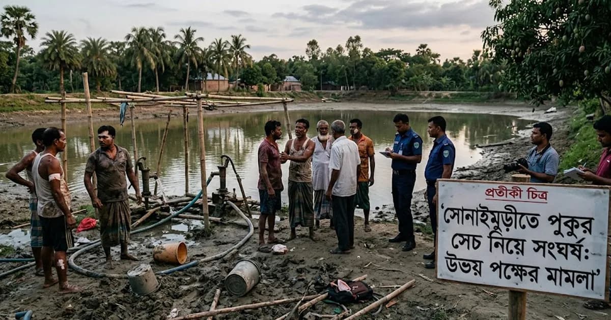 সোনাইমুড়ীতে পুকুর সেচ নিয়ে সংঘর্ষ, উভয় পক্ষের মামলা