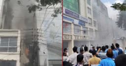 ধানমন্ডিতে বহুতল ভবনে আগুন, নিয়ন্ত্রণে ফায়ারের ৪ ইউনিট