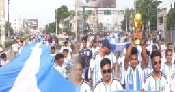 চুয়াডাঙ্গায় আর্জেন্টিনা উন্মাদনা, ২ হাজার ফুট পতাকায় মুখরিত শহর