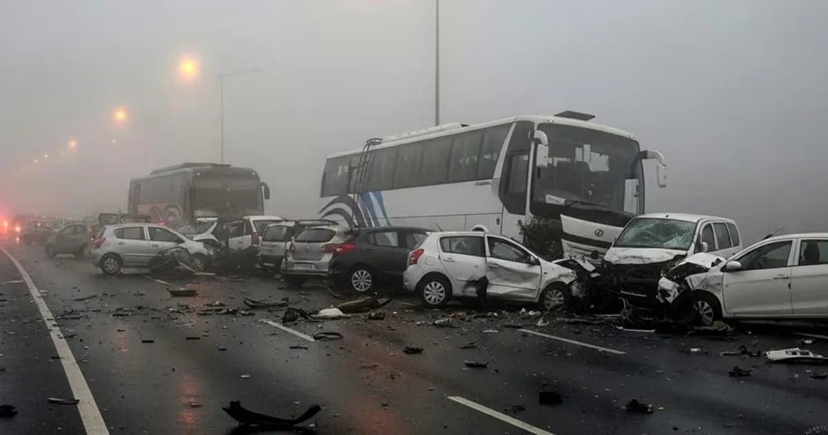 ভারতে ঘন কুয়াশায় ভয়াবহ সড়ক দুর্ঘটনা, অসংখ্য যানবাহনের সংঘর্ষ