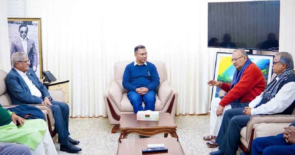 তারেক রহমানের সঙ্গে বাম জোটের শীর্ষ নেতাদের সাক্ষাৎ